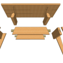 Table basse acacia chêne