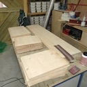 Un bureau  / tv laqué pour un studio