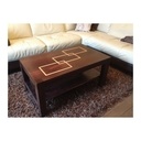 Table basse en wengé et chêne