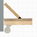 Roulettes escamotables en position basse (établi mobile)