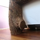 Banc en bois de chauffage