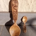 Cuillère en noyer style de Crow dog slöjd et petite cuillère en noyer