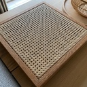 Chaise de bureau en chêne et paille de Vienne - inspiration Pierre Jeanneret.