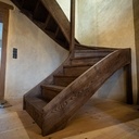 Escalier double quart tournant balancé