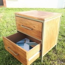 Table de chevet bois metal