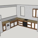 Cuisine chêne et mélaminé