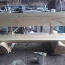 Banc en rondin de bois