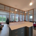 Verrière d'angle en chêne