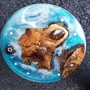 Horloge iles en hetre echauffée