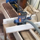 Les bastaings de la grange transformés en bureau (avec les moyens du bord)