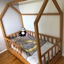 Lit cabane en hêtre lamellé collé