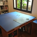 Bureaux partagés en mdf et linoléum