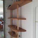 Meuble et étagères en frêne olivier