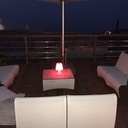 Extension de terrasse sur poteaux depotés et decalés en ipé et inox