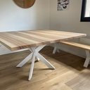 Table carré + banc frêne massif