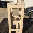 Marche pied 3 marches, escamotable. En Sapin.