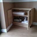 Meuble en chêne d'angle