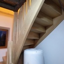 Escalier double quart tournant en chêne