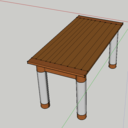 Table de salon bois et inox