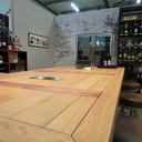 Table Chêne Massif effet "douelles de vin" finition rubio mat