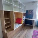 L'art d'accomoder les restes ;-) un bureau-bibliothèque-coin lecture avec les chutes de l'atelier!