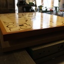 Plateau de présentation marqueté