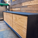 Meuble TV en chêne et chêne brulé