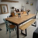 Table en métal et chêne massif