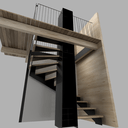 Escalier 2 quarts tournants