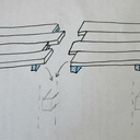 Schéma montrant le chevauchement des deux cotés de l'étagère