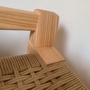 Tabouret haut, frêne et corde danoise