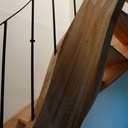 Escalier frêne 1/4 tournant débillardé