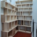 Bibliothèque d'angle en frêne