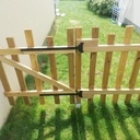 BASIQUE BARRIERE DE JARDIN + PORTILLON BOIS