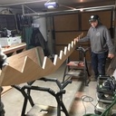 Escalier quart tournant avec pièce rapportée à crémaillères