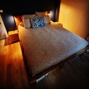 Lit Double - Sapin & Planches de Terrasse