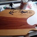 Planche à decouper en orme et epoxy