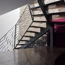 Escalier frêne/Acier 2 quart tournant.