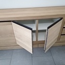 Buffet en chêne massif et valchromat noir