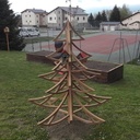Sapin avec cabanes