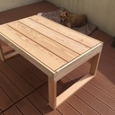 Table extérieure express et ses jardinières.