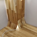 Étagères lumineuses de bois courbe