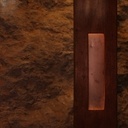 Lampe en chêne de récupération et acier