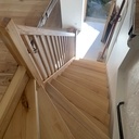 Escalier 1/4 tournant frêne massif et son garde corps