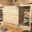 Meuble d'angle salle de bain en chêne