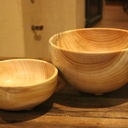 Paire de bol cedre a pieds