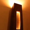 Lampe en chêne de récupération et acier