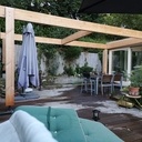 Pergola bioclimatique ossature bois.