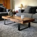 Table basse industriel bois et metal