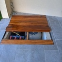 Plancher local piscine intégré en bois exotique